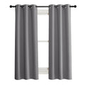 Nicetown Blackout Curtain Blind For Bedroom, Single Panel, W34 X L63 Inches, Grey/Gray, Thermal Insulated Grommet Blackout Room Darkening Drape/Drapery
