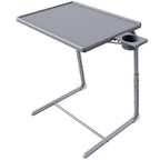 Adjustable Tv Tray Table - Tv Dinner Tray On Bed & Sofa, Comfortable Folding Table With 6 Height & 3 Tilt Angle Adjustments (Gray)