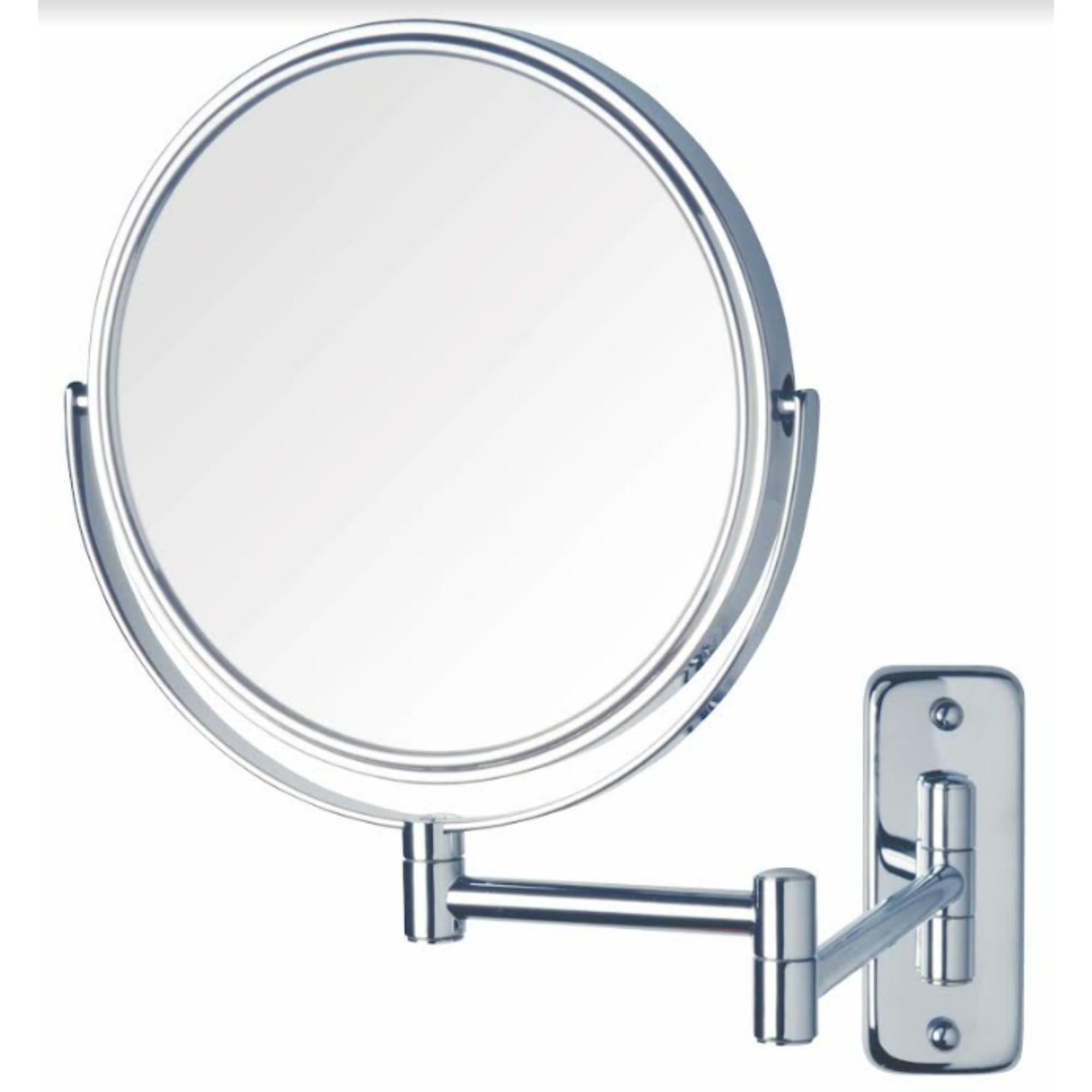 JERDON 8-Inch Two-Sided Swivel Wall Mount Mirror - Makeup Mirror with 8X Magnification & 13.5 inch Wall Extension - Chrome Finis