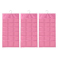 Secret Desire 3 Pieces Hanging Closet Organizer Breathable For Living Room Study Room Home Pink