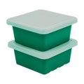 ECR4Kids Square Bin with Lid, Storage Containers, Green, 2-Pack