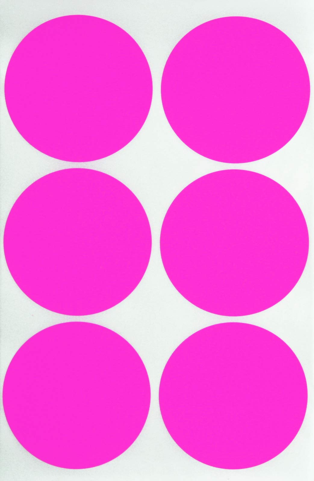 Royal Green Round 2' Inch Neon Pink Sticker - 50Mm Dot Labels For Multi-Purpose Great For Jars And Storage Identification - Per
