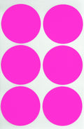 Royal Green Round 2' Inch Neon Pink Sticker - 50Mm Dot Labels For Multi-Purpose Great For Jars And Storage Identification - Per