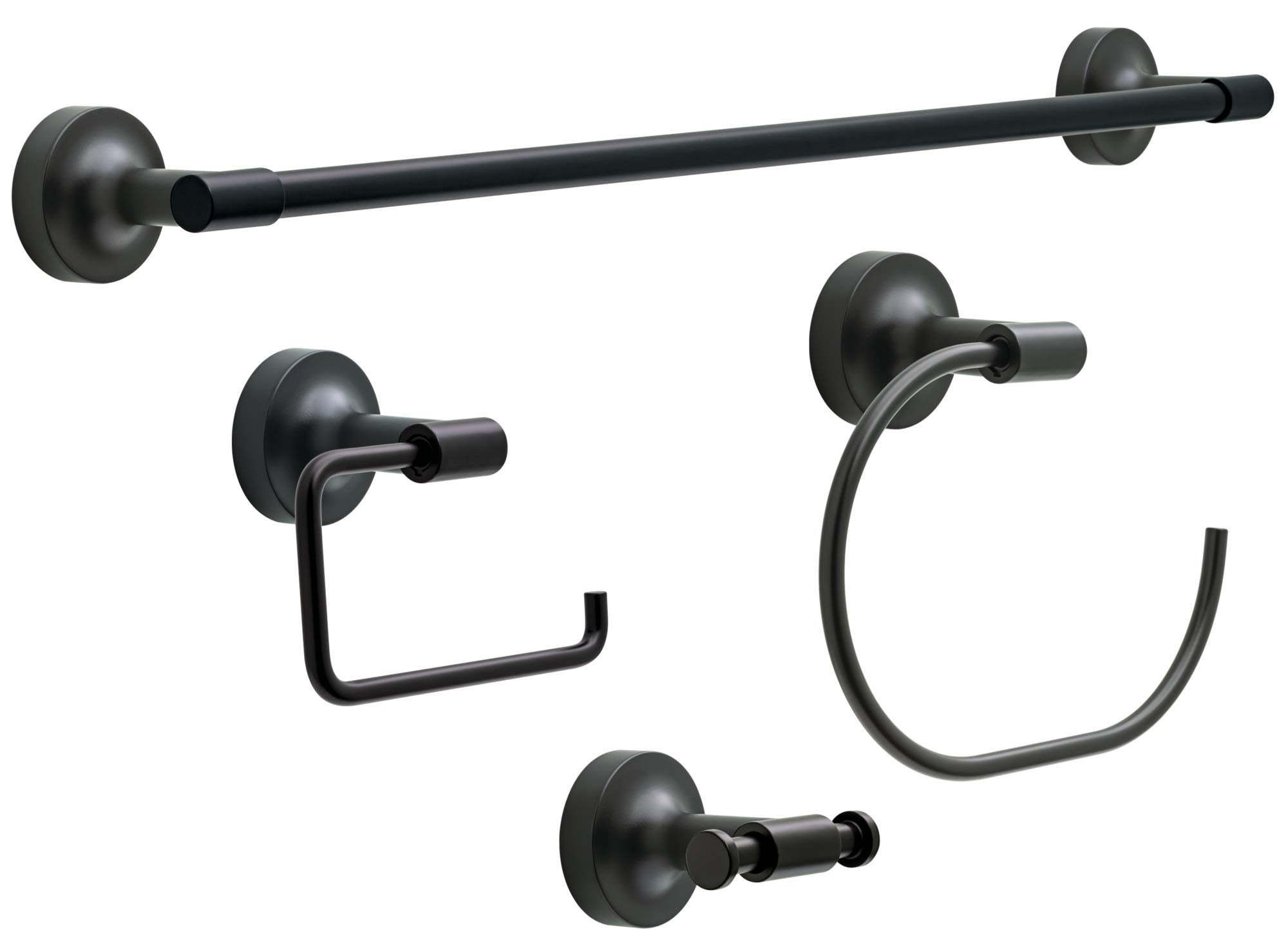Franklin Brass VOI64-MB Voisin 4 Piece Bath Hardware Kit, Matte Black