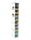 coastal rose 10Tier Hanging Shoe Organizer with Side Mesh Pockets, White