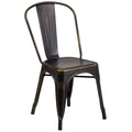 Flash Furniture Commercial Grade Distressed Copper Metal Indoor-Outdoor Stackable Chair