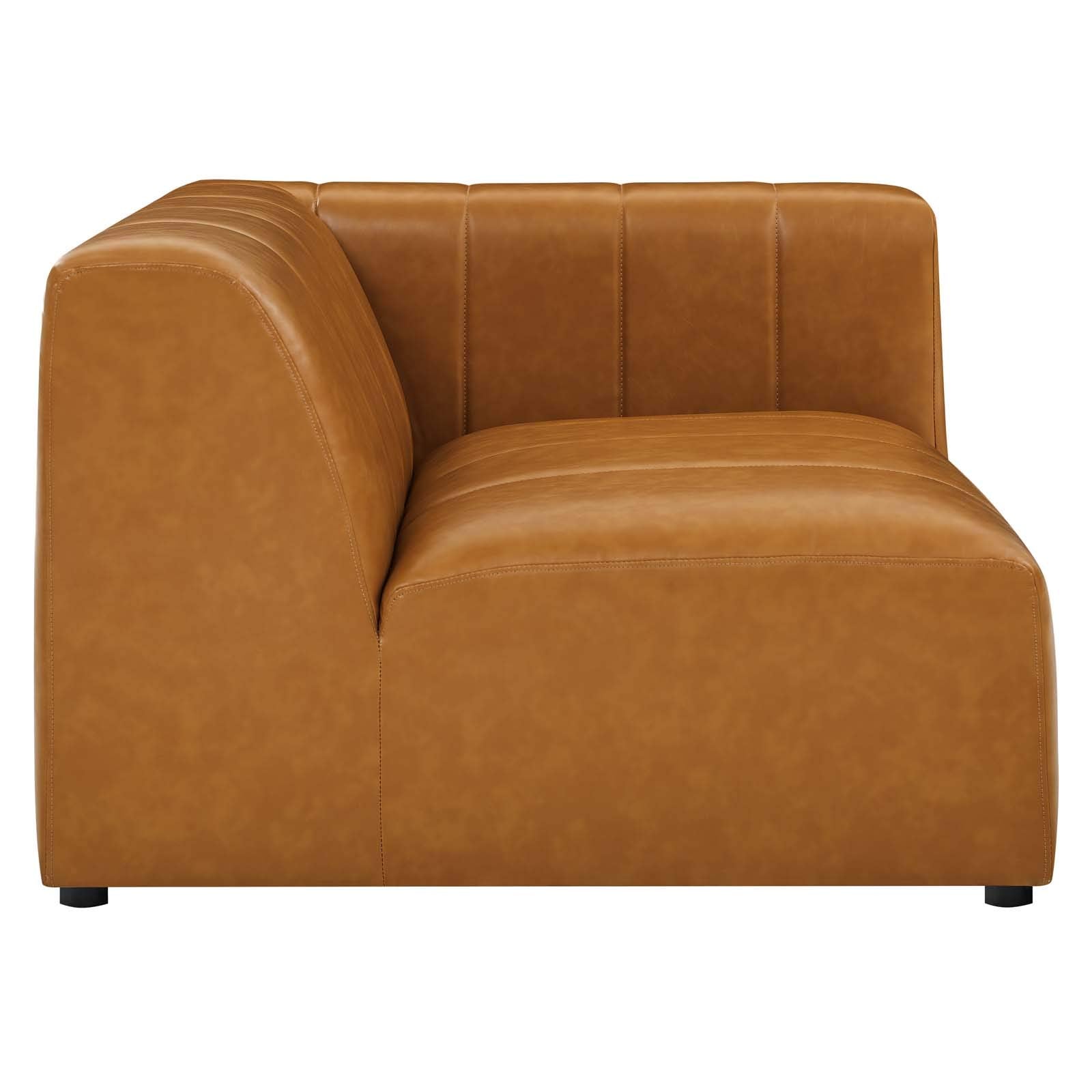 Modway Bartlett Channel Tufted Vegan Leather, Right-Arm Chair, Tan