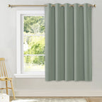 Nicetown Room Darkening Curtains For Bedroom, Greyish Green Thermal Insulated Drapes 63 Inches Long For Small Shack Window (1 Panel, 70' Wide Per Panel)