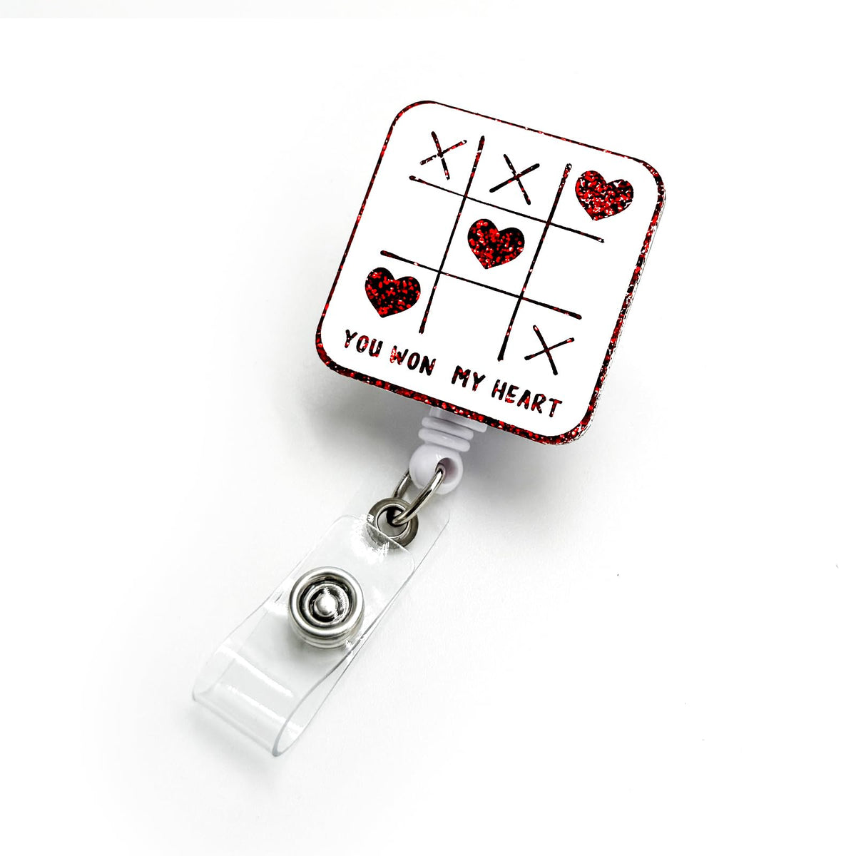 Badge Reel Retractable With Alligator Clip Xoxo Acrylic Badge Accessory Id Clip You Won My Heart Valentine'S Day Gift, For Nurse