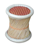 Ksm Anupam Enterprises Eco Friendly Handicraft Cane Bar Bamboo Chair Stool/Muddha/Mudda For Outdoor/Indoor/Furnishing/Color: Mul