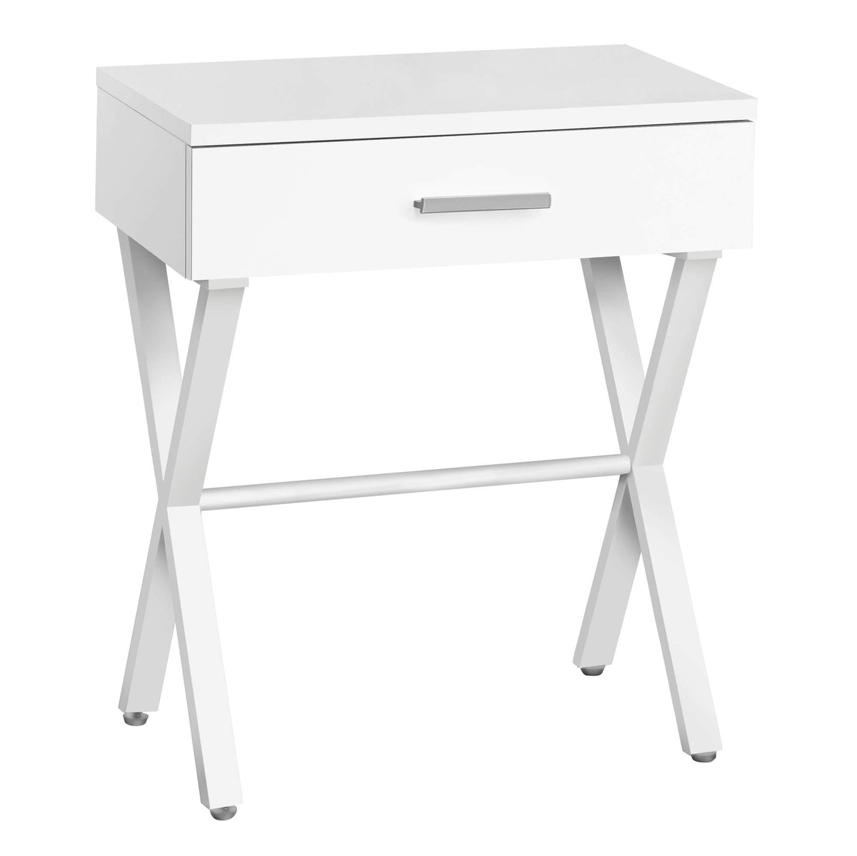 HomeRoots Furniture 18.25-inch X 12-inch X 22.25-inch White Metal Accent Table