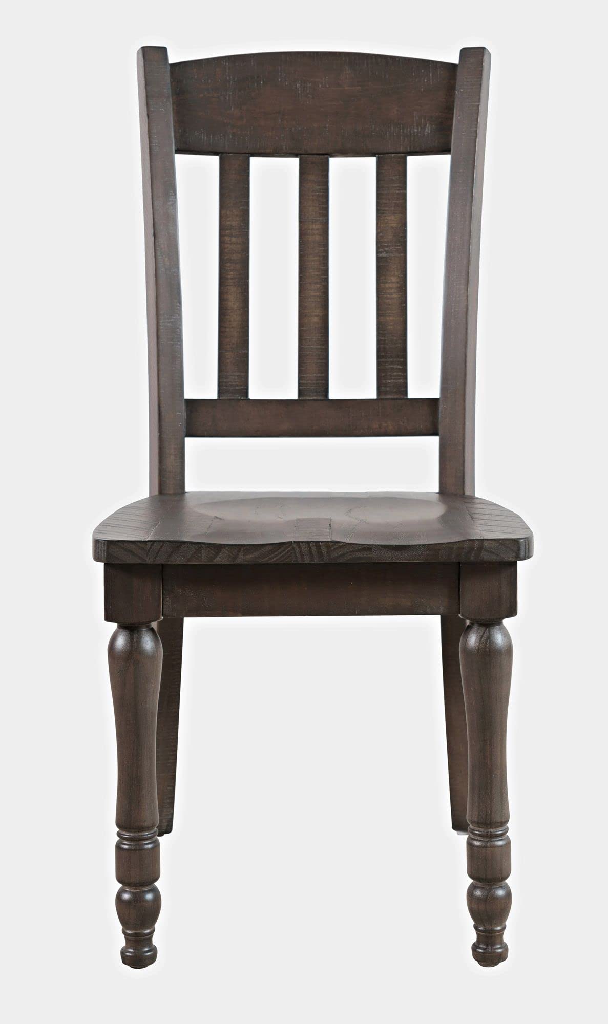 Jofran Madison County Reclaimed Solid Wood Slatback Farmhouse Dining Chair (Set of 2), Barnwood Brown