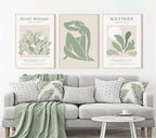 Hesendot Unframed Sage Matisse Wall Art Set Of 3,Abstract Matisse Wall Decor,Quality Canvas Prints For 12X16In,Art Posters Decor