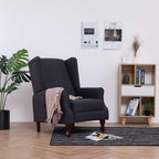 vidaXL Classic Dark Gray Fabric Recliner – Comfortable Adjustable Reclining Chair with Sponge Padding & Wooden Structure for Living Room and Office
