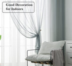 Pi Sheer Curtains 63 Inches Long,Soft Voile Window Treatment For Bedroom/Living Room Rod Pocket 2 Panels (Blue Haze,W52Xl63)