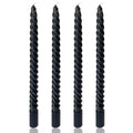 10 Inch Black Spiral Taper Candles for Dinner Party Halloween Home Decoration, 4 Pack Twisted Candlesticks for Wiccan Rituals Fu