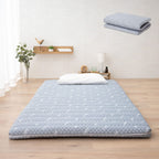 Emoor Foldable Hybrid Futon Mattress, High-Resilience Urethane Foam 150N With Washable Padded Cover, Twin, Tatami Floor Sleeping Mat Pad Topper, Gray