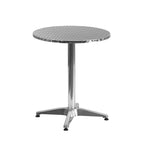 Flash Furniture Lila 23.5'' Round Aluminum Indoor-Outdoor Table Set with 4 Beige Rattan Chairs