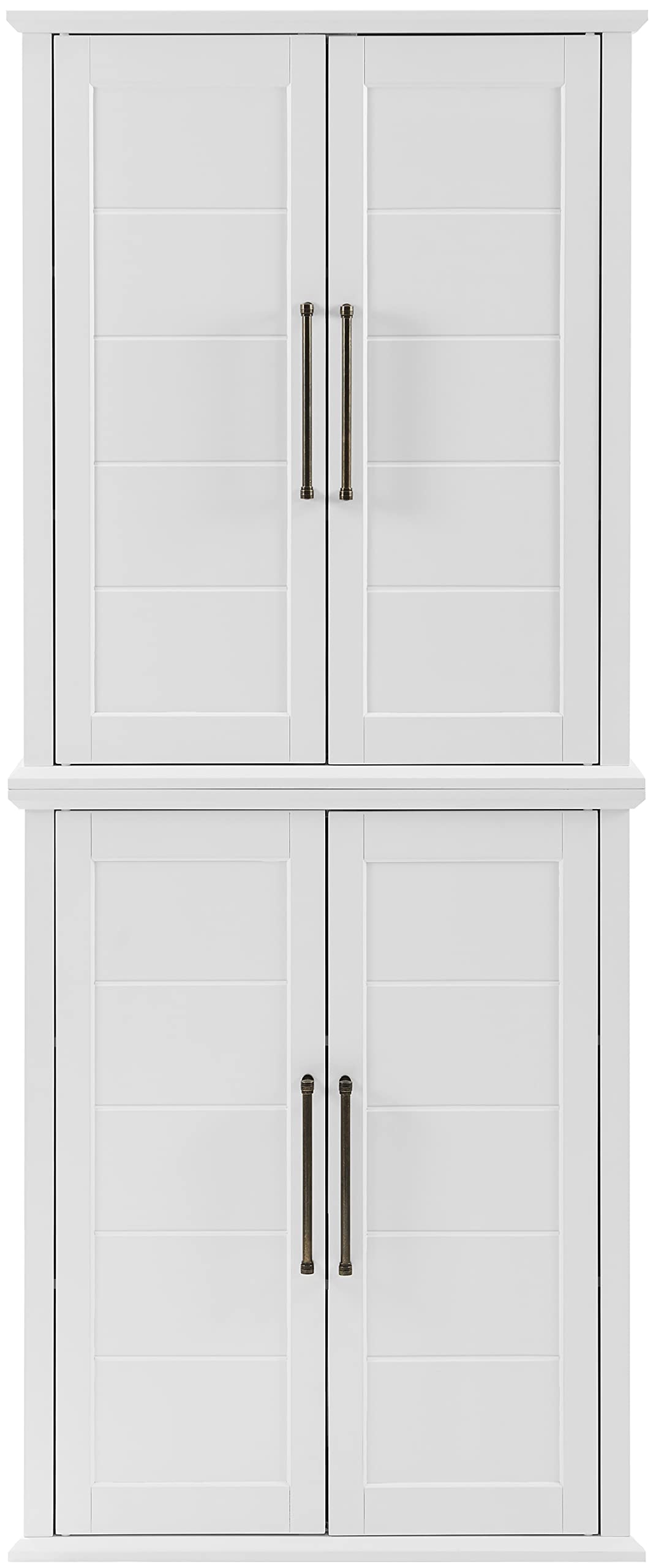 Crosley Furniture Bartlett Tall Pantry Storage Cabinet with Shelves, Kitchen, Dining, or Laundry Room, White