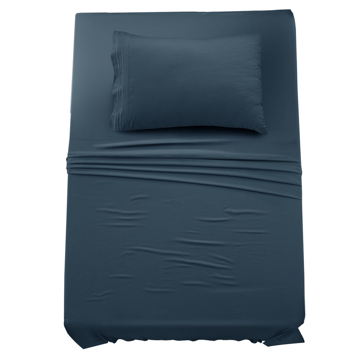 Ldc Twin Sheet Set - 3 Pc Brushed Microfiber Bed Sheets 16 Inches Deep Pockets - Embroidered Pillowcase - Hotel Luxury Sheets Tw