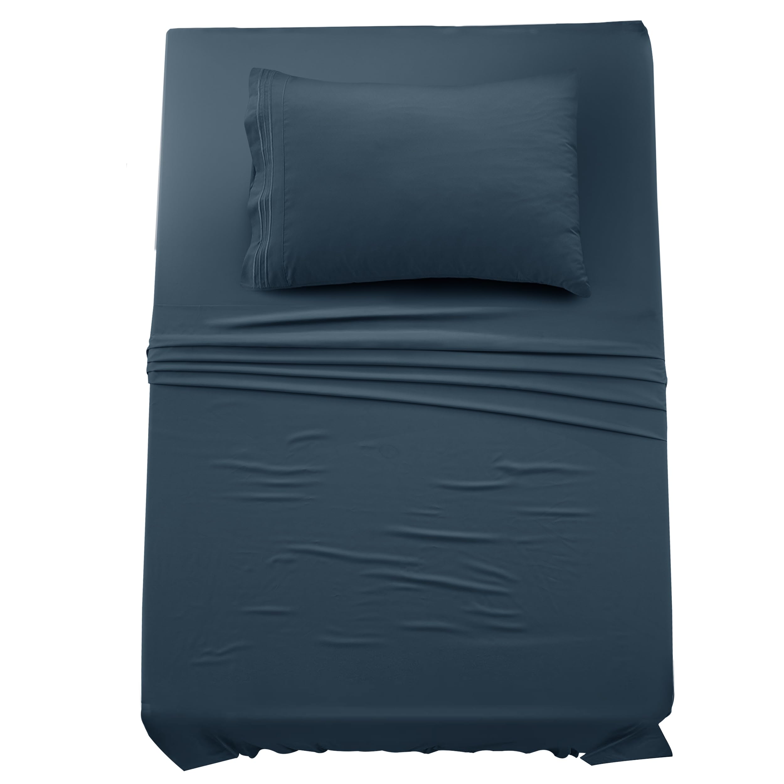 Ldc Twin Sheet Set - 3 Pc Brushed Microfiber Bed Sheets 16 Inches Deep Pockets - Embroidered Pillowcase - Hotel Luxury Sheets Tw