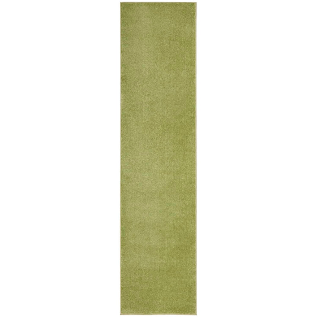 Nourison Essentials Solid Indoor/Outdoor Green 2'2' X 14 Area Rug, Easy Cleaning, Non Shedding, Bed Room, Living Room, Dining Room, Deck, Patio, Backyard (2X14)