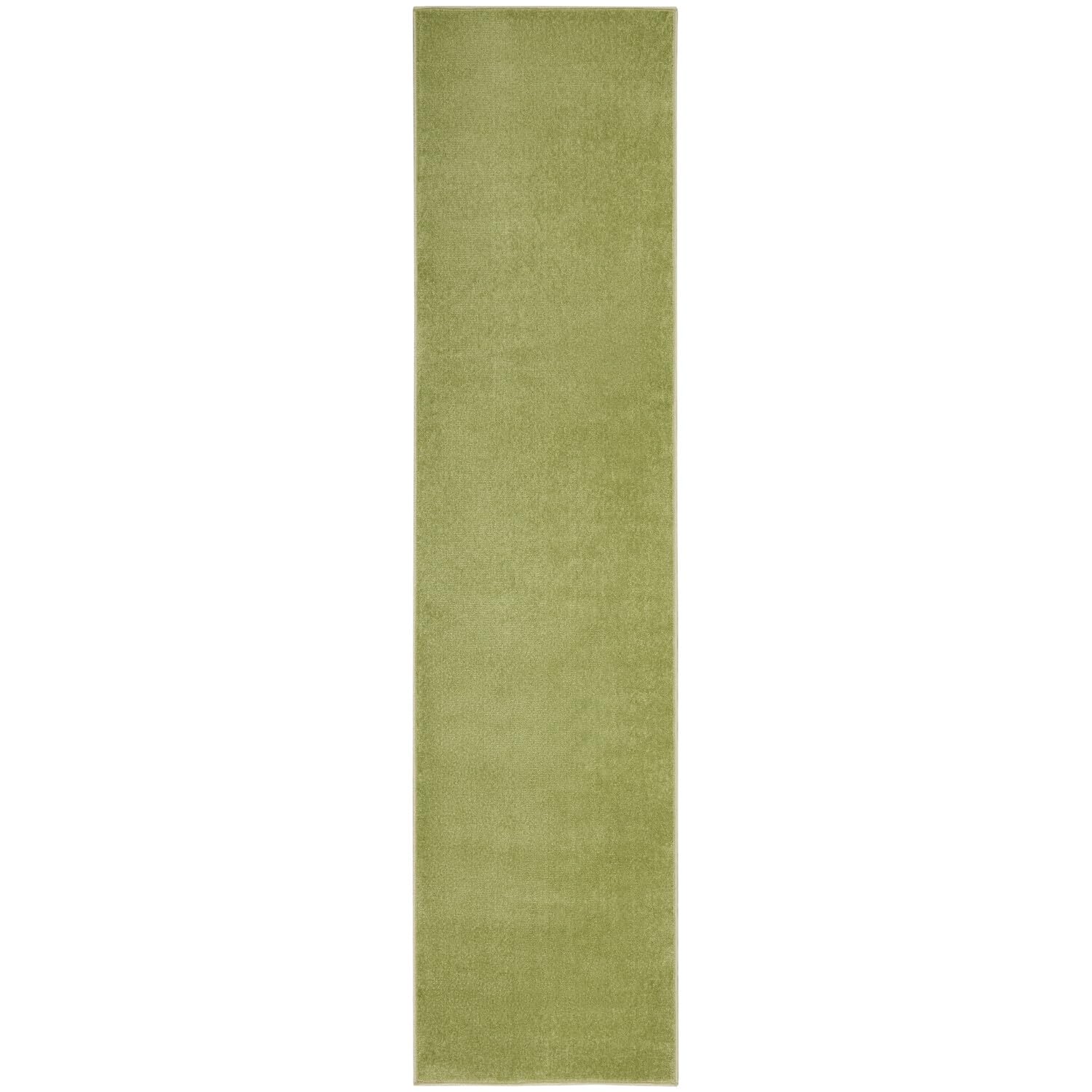 Nourison Essentials Solid Indoor/Outdoor Green 2'2' X 14 Area Rug, Easy Cleaning, Non Shedding, Bed Room, Living Room, Dining Room, Deck, Patio, Backyard (2X14)