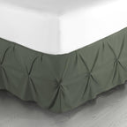 Nestl Olive Green Bed Skirt King Size, Pinch Pleat King Bed Skirt, 14' Inch Drop King Bedskirt Hotel Quality Olive Green Bed Skirts Premium Microfiber Bedskirt For King Bed, Olive Green King Bed Skirt