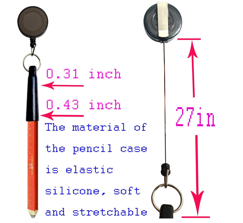 Xilaotou 4 Pieces Of Elastic Silicone Retractable Pencil Holder, Duty Retractable Pull Pen For Woodwork, Bricklayer, Handicraft