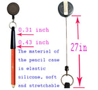 Xilaotou 4 Pieces Of Elastic Silicone Retractable Pencil Holder, Duty Retractable Pull Pen For Woodwork, Bricklayer, Handicraft