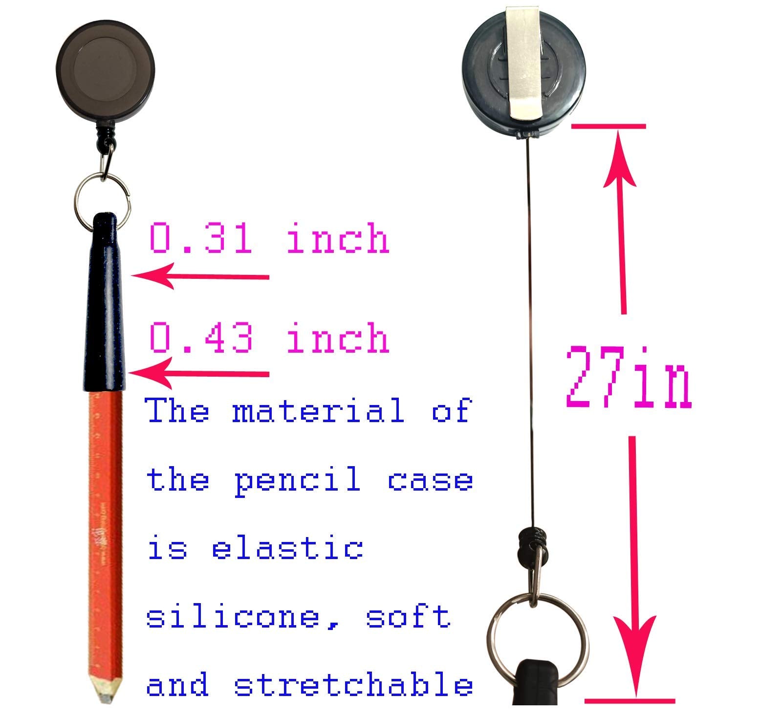 Xilaotou 4 Pieces Of Elastic Silicone Retractable Pencil Holder, Duty Retractable Pull Pen For Woodwork, Bricklayer, Handicraft