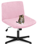 Deisy Dee Velvet Cross Legged Office Chair Covers - Upgrade Your Armless Wide Seat Computer Task Chair with Soft and Vibrant Vel