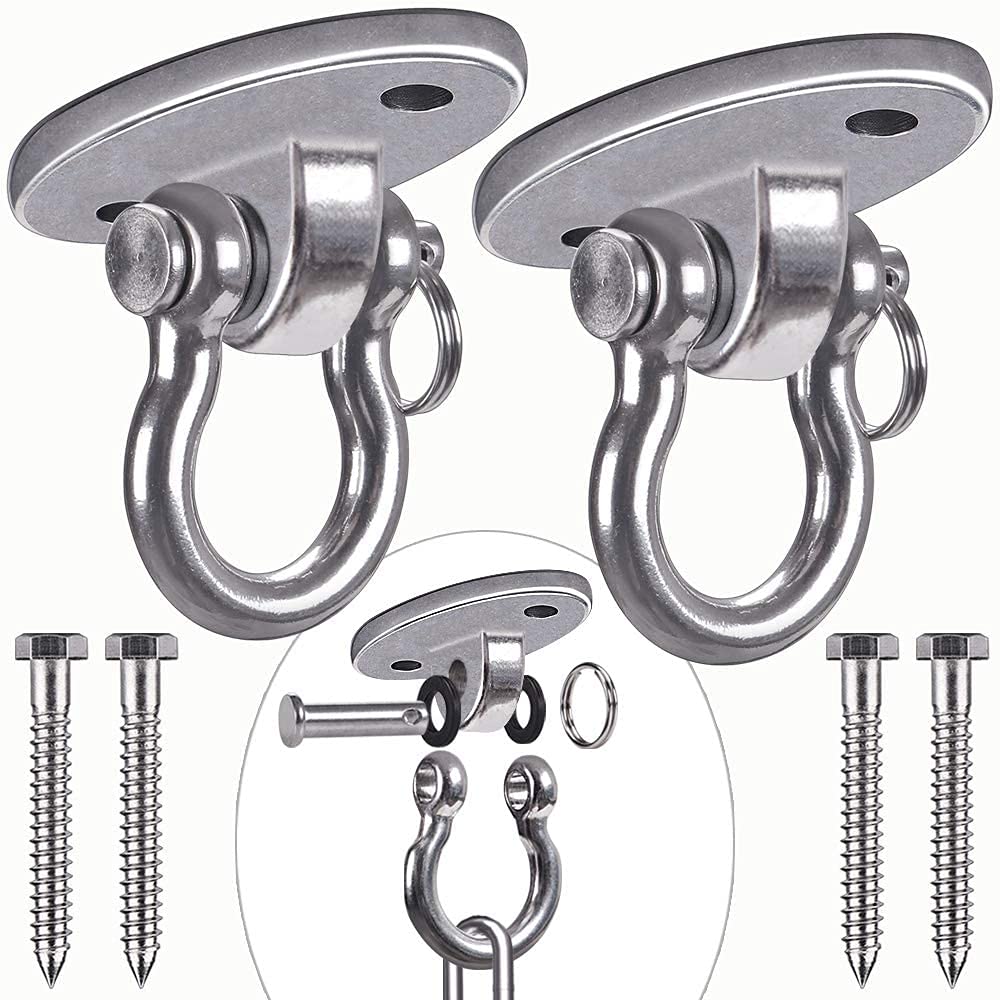 Benelabel Heavy Duty Swing Hangers - Set Of 2 Stainless Steel Hooks For Hammock, Yoga, Sandbag - 900Kg Capacity - Indoor & Outdo