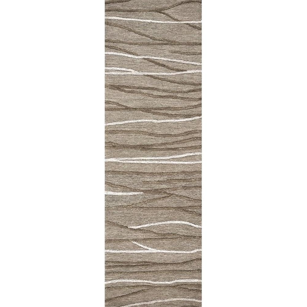 Alora Decor Geneva 2'6&quot; X 8' Lines Natural/Ivory Hand-Tufted Area Rug