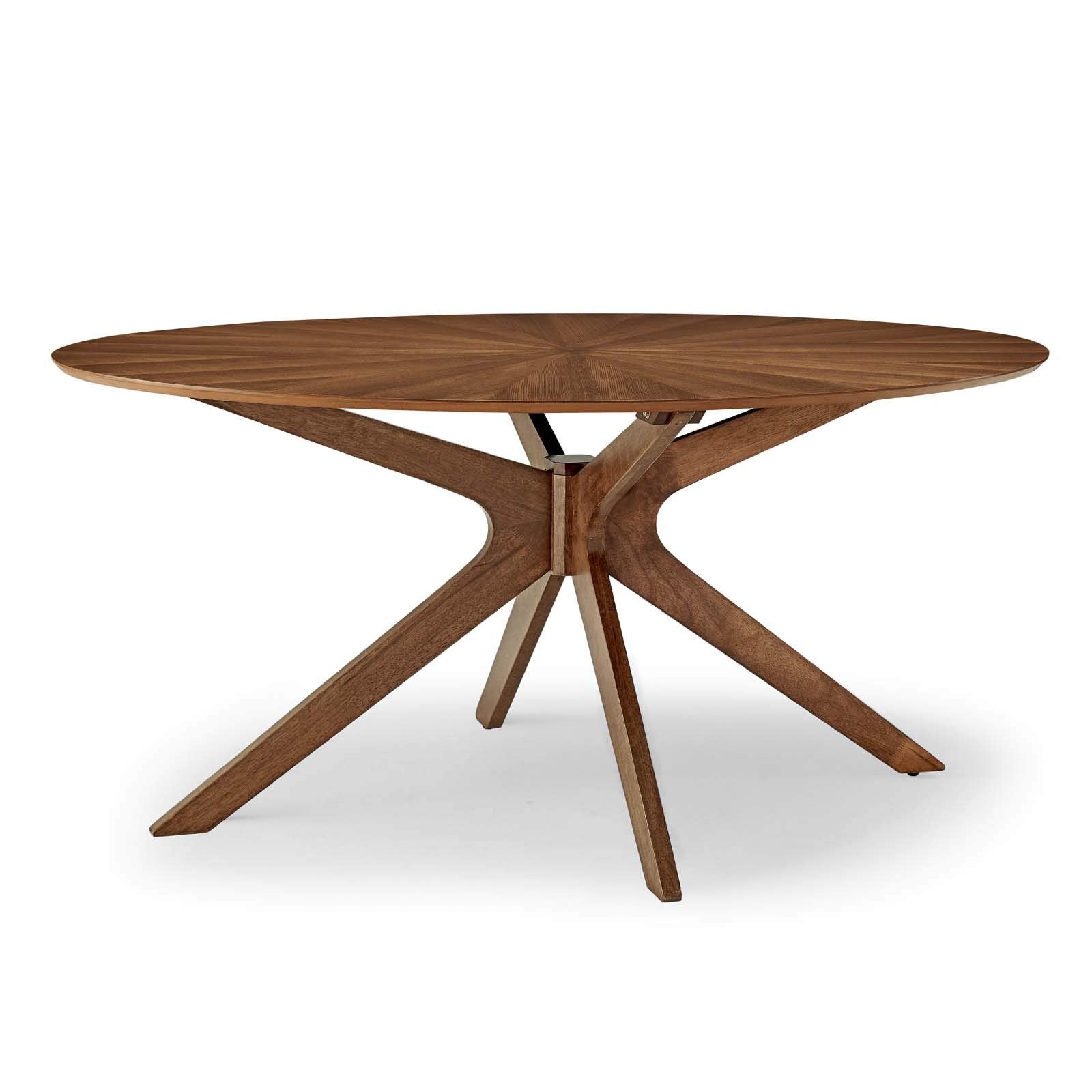Modway Crossroads 63&quot; Oval Wood Dining Table, Walnut