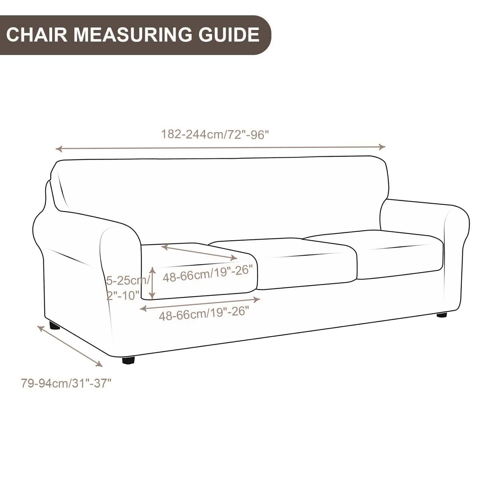 Searchi Stretch Sofa Cover Couch Cover, 4 Pieces Sofa Slipcover With 3 Separate Cushion Cover, Washable Furniture Protector For Living Room(Sofa, Beige)