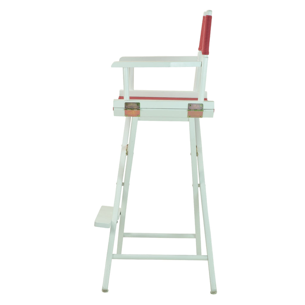 Casual Home Director'S Chair ,White Frame/Burgundy Canvas,30" - Bar Height