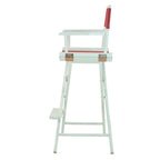 Casual Home Director'S Chair ,White Frame/Burgundy Canvas,30" - Bar Height