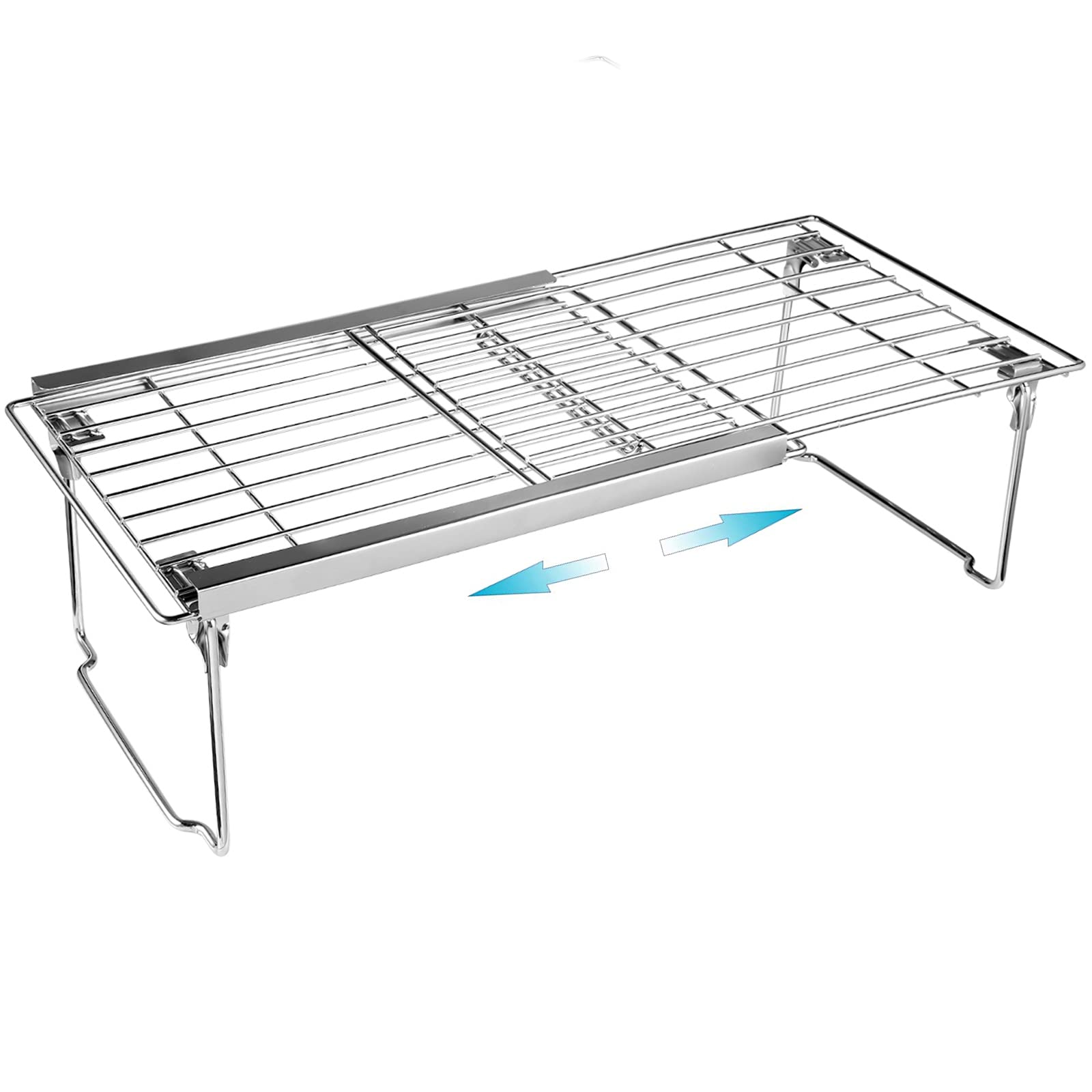 Orgneas Expandable Cabinet Shelf Organizer, Adjustable Freezer Shelf 15.8''-22'' Thickened Heavy Duty Organizer and Storage Shel