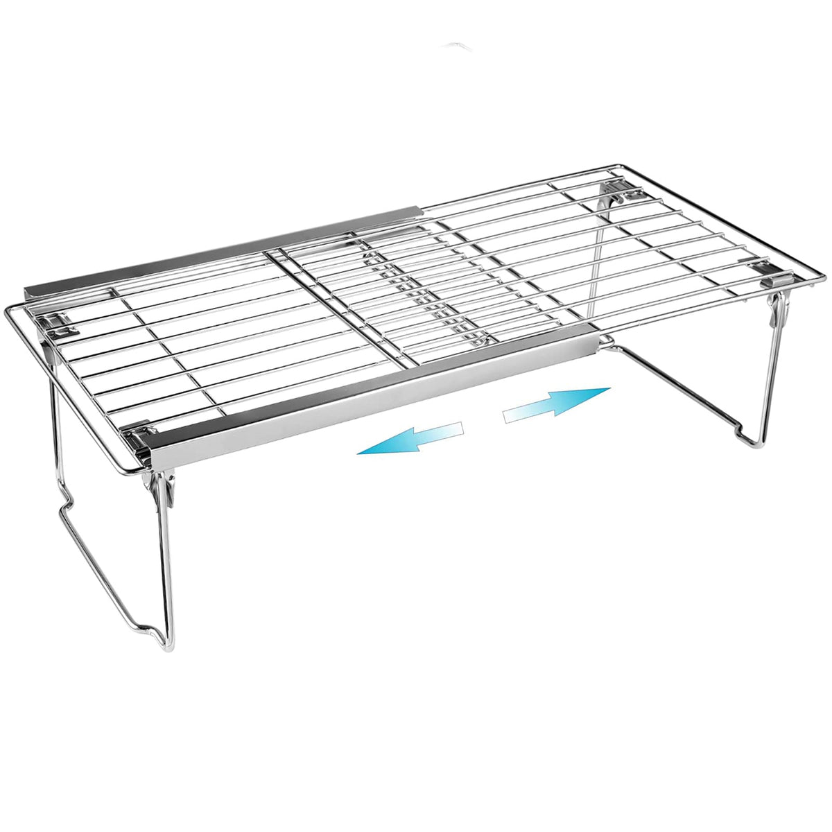 Orgneas Expandable Cabinet Shelf Organizer, Adjustable Freezer Shelf 15.8''-22'' Thickened Heavy Duty Organizer and Storage Shel