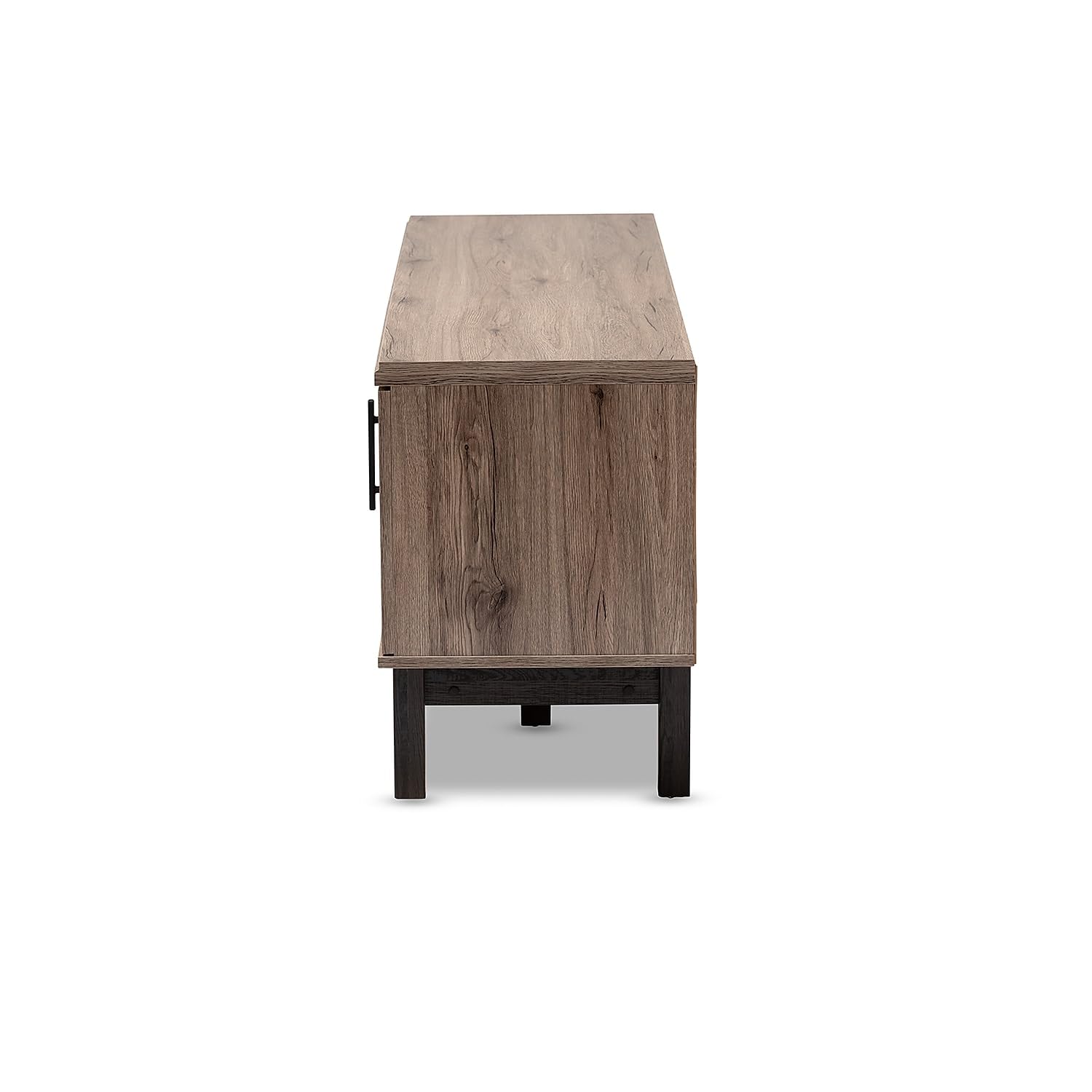 Baxton Studio Arend Modern and Contemporary Two-Tone Oak and Ebony Wood 2-Door TV Stand