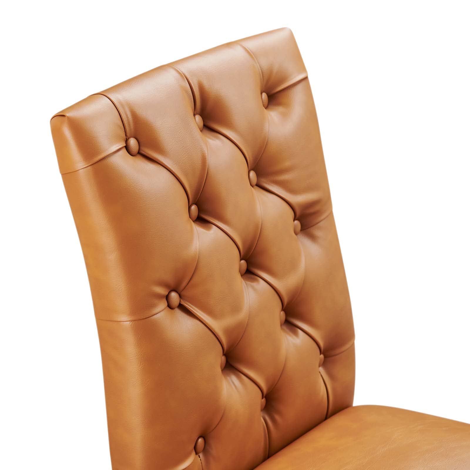 Modway Eei-3472-Tan Duchess Dining Chair Vinyl Set Of 2, Tan