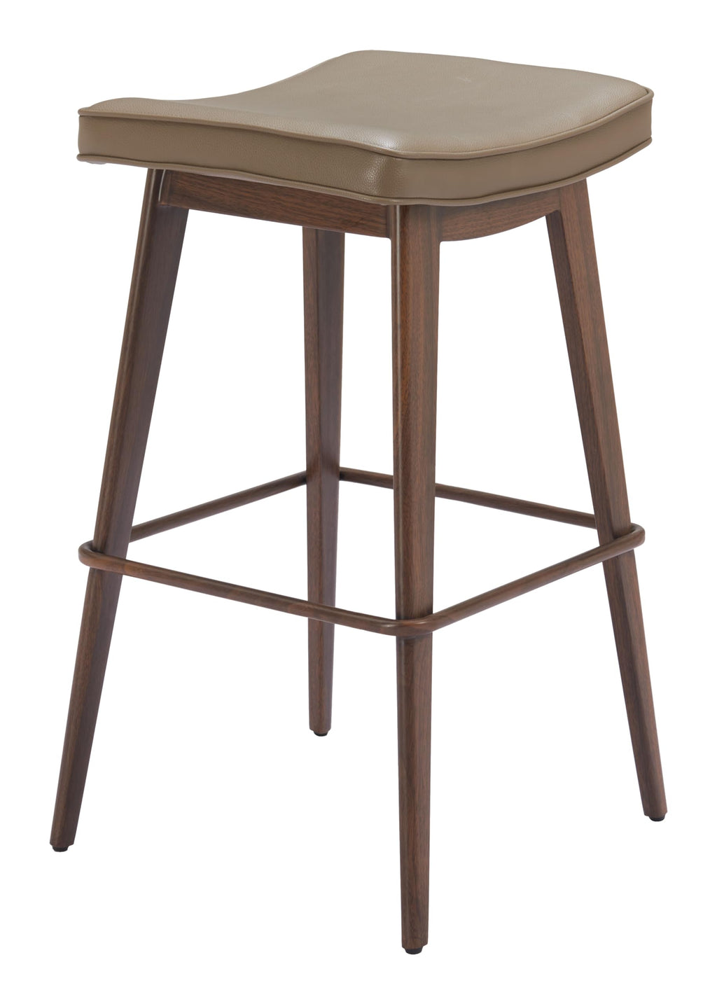 Zuo Divat Barstool (Set of 2) Taupe & Walnut