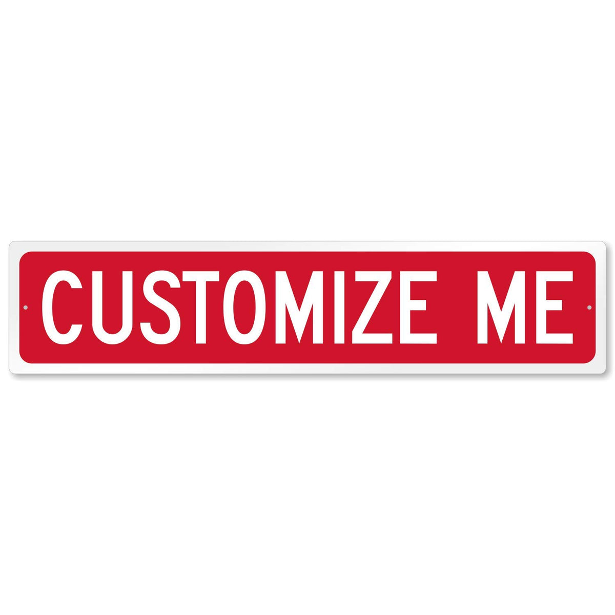 Smartsign Red Custom Street Sign - 4' X 18', Aluminum, Personalize Your Own Street Sign, Outdoor Metal Sign For Home, Office,