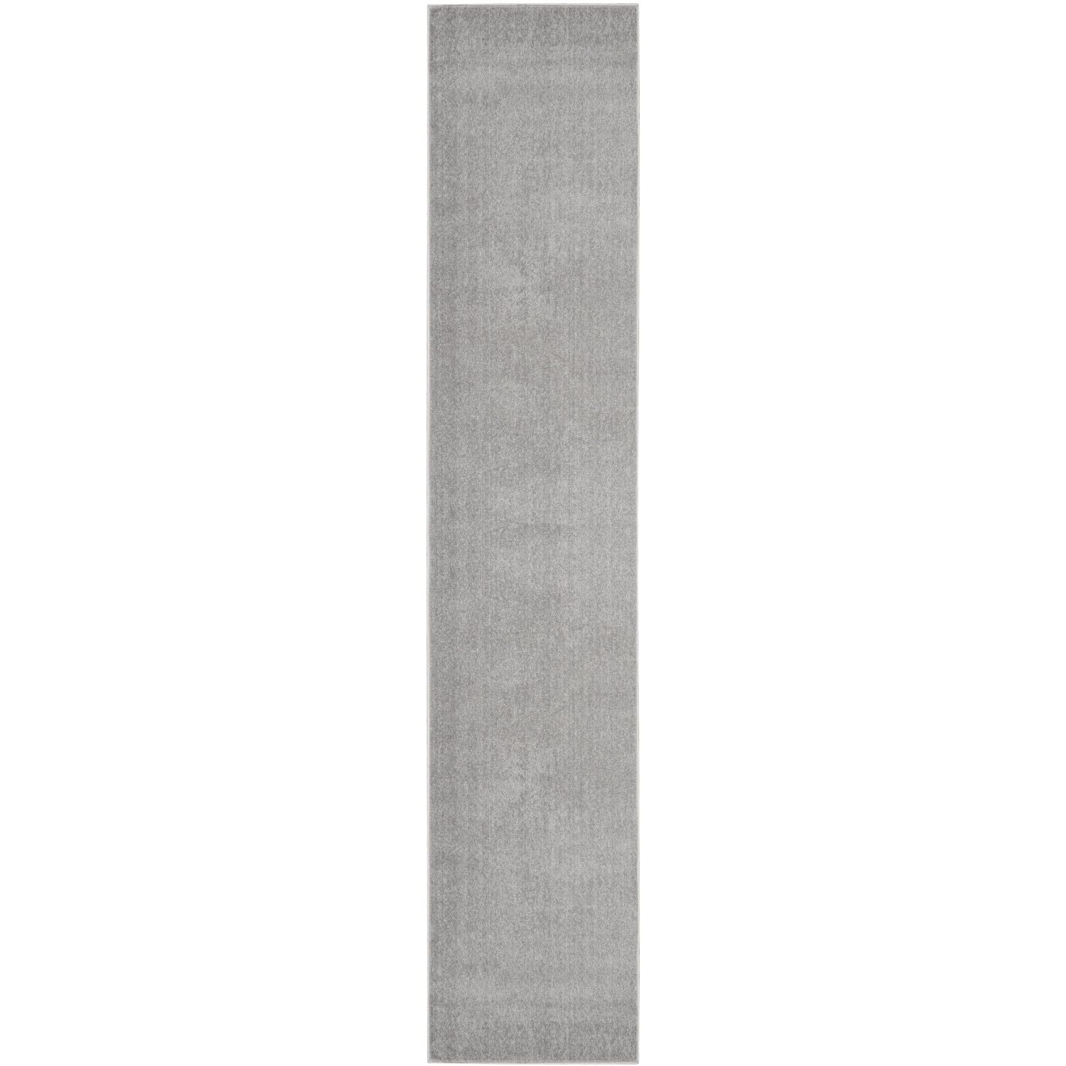 Nourison Essentials Indoor/Outdoor Silver Grey 2'2' X 20 Area Rug, Easy Cleaning, Non Shedding, Bed Room, Living Room, Dining Room, Backyard, Deck, Patio (2X20)