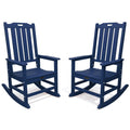 THOEOE Oversized Rocking Chair Set of 2, Outdoor Rocking Chair for Adults, All Weather Resistant Porch Rocker for Lawn Garden, N