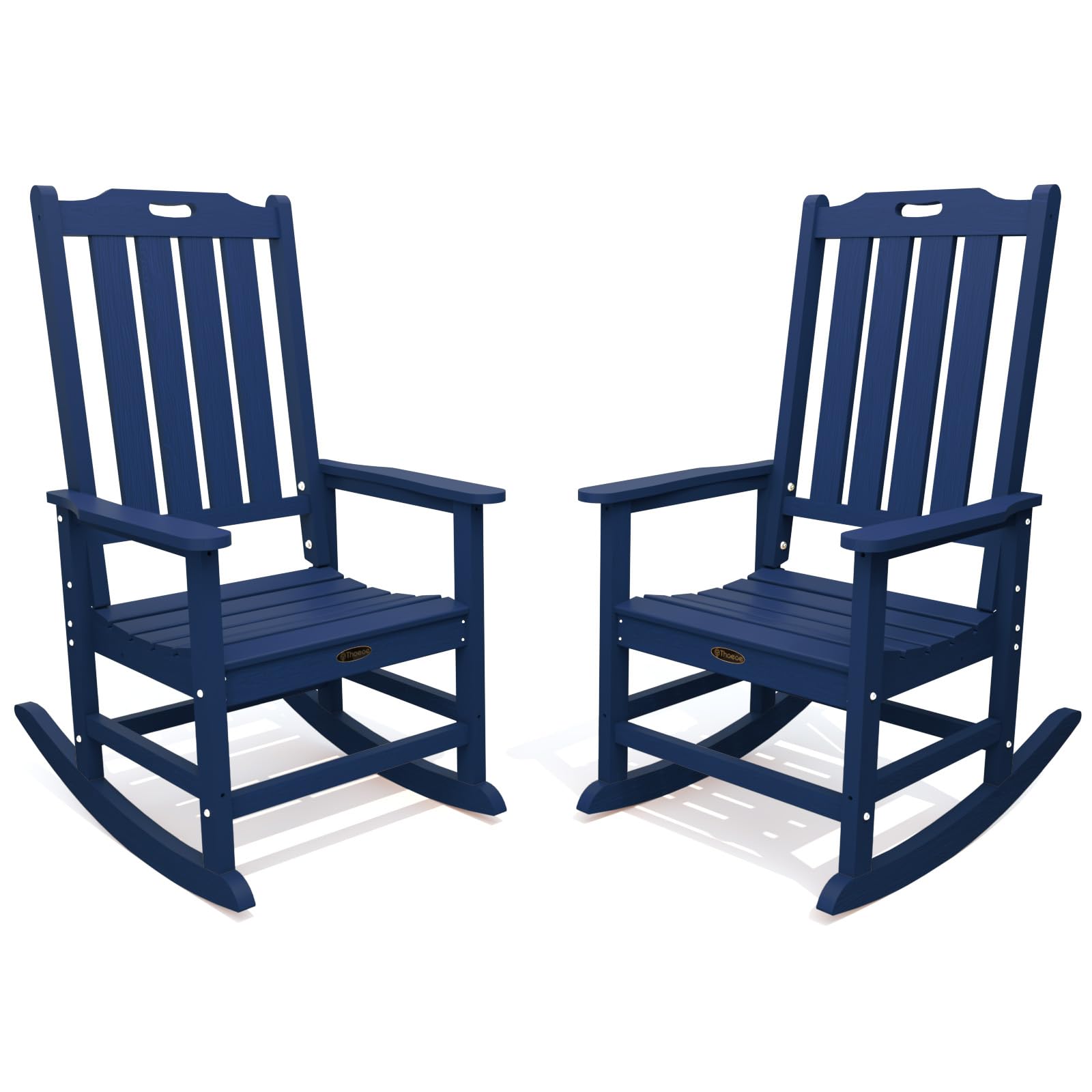 THOEOE Oversized Rocking Chair Set of 2, Outdoor Rocking Chair for Adults, All Weather Resistant Porch Rocker for Lawn Garden, N