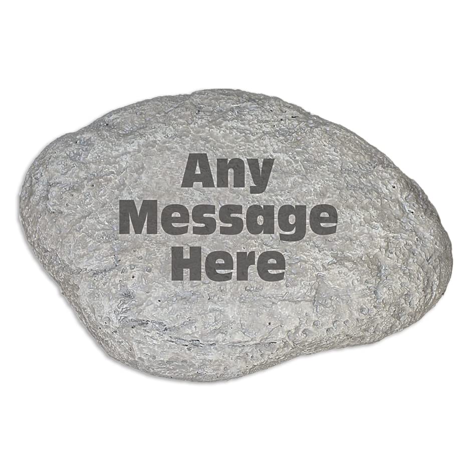 Giftsforyounow Any Message Personalized Garden Stone With 3 Lines Of Text, Resin, Large 11.5'X8.25'