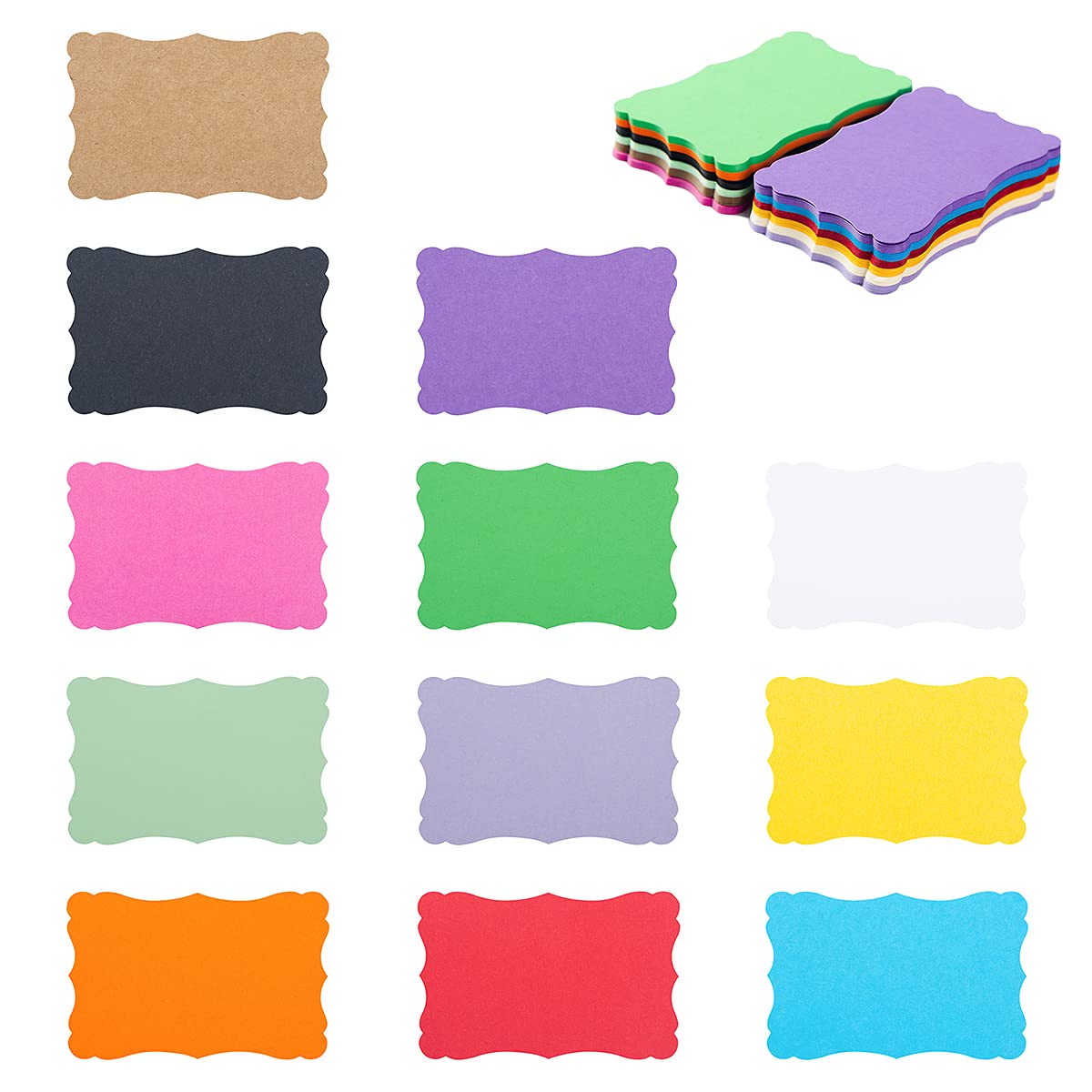 120 Pieces Small Mini Vintage Assorted Colors Blank Note Cards Gift Word Card For Business Cards (12 Colors, 3.66X 2.36 Inches)