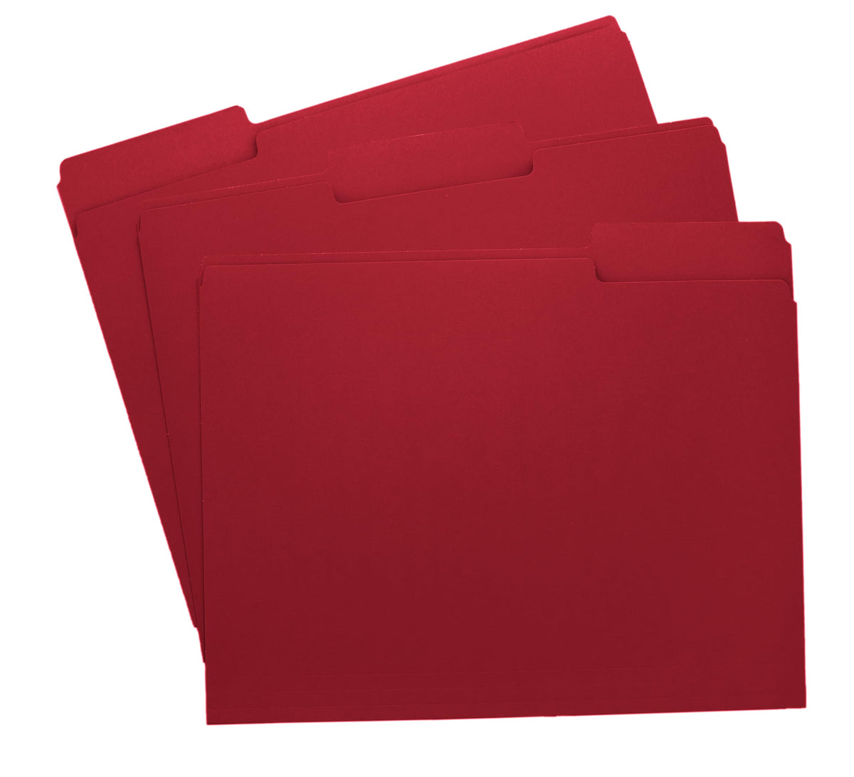 Red File Folders, 1/3-Cut Tabs, Letter Size, 12-Pack - Durable Office Filing Folders For Documents, Papers, And Organization